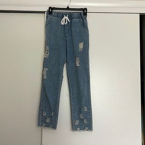 Boyfriend jeans. Ankle length